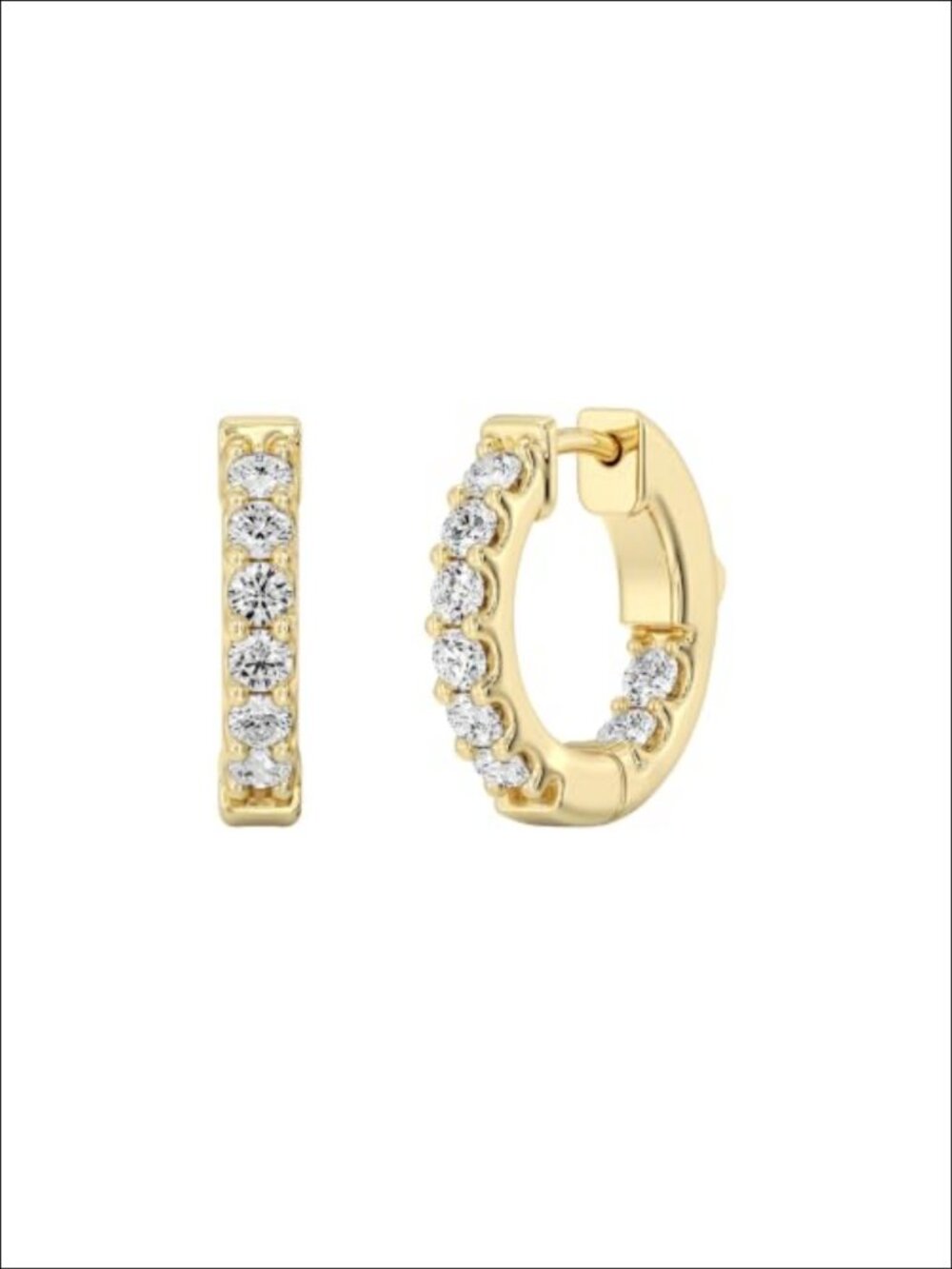 Lab Grown Diamond Inside Out Hoop Earrings in 14KT Gold Plated Sterling Silver